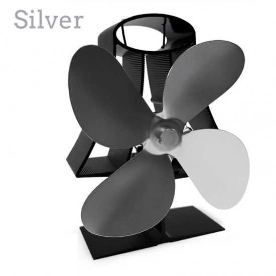 4 Blades Wall Mounted Heat Self-Powered Wood Stove Fan for Burner Fireplace Silent Ecofan