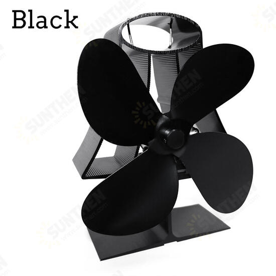 4 Blades Wall Mounted Heat Self-Powered Wood Stove Fan for Burner Fireplace Silent Ecofan