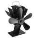 4 and 5 Blade Heat Self-Power Wood Stove Fan Burner Efficient Fireplace Silent