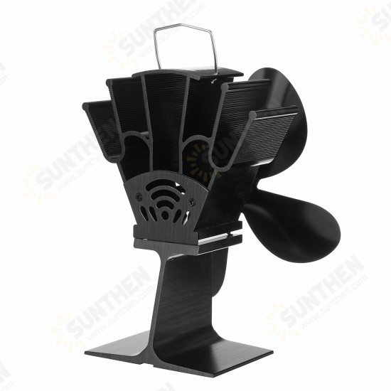 4 and 5 Blade Heat Self-Power Wood Stove Fan Burner Efficient Fireplace Silent