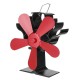 5 Blades Aluminum Fireplace Fan 1400rpm Quiet Heat Powered Stove Fan Eco-Friendly Heat Circulation