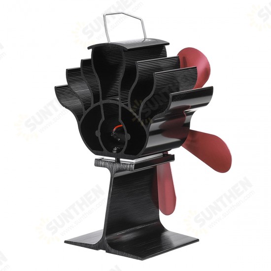 5 Blades Aluminum Fireplace Fan 1400rpm Quiet Heat Powered Stove Fan Eco-Friendly Heat Circulation