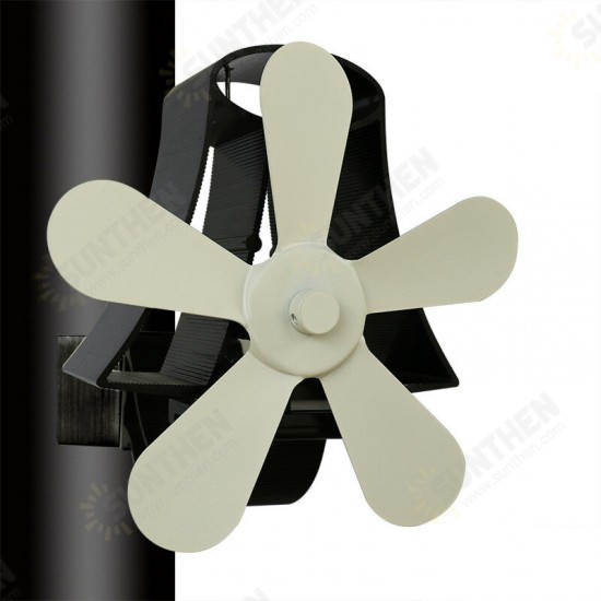 5 Blades Heat Self-Powered Wood Wall Mounted Stove Fan For Burner Fireplace Silent Ecofan