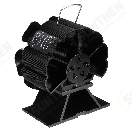 6 Blades Mini Heater Stove Fan Fireplace Fire Heat Thermal Powered Fuel Saving Fans 50°-350°