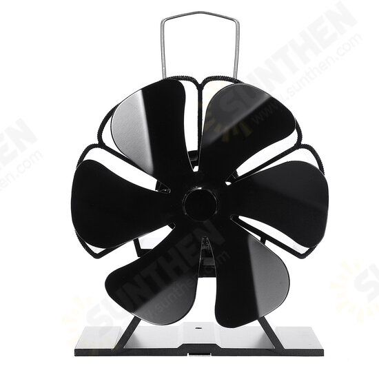 6 Blades Mini Heater Stove Fan Fireplace Fire Heat Thermal Powered Fuel Saving Fans 50°-350°