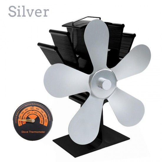 8 Blades Heaters Stove Fan Heat Powered Wood Stove Fan Silent Eco-Friendly Fireplace Fan for Wood Log Burner