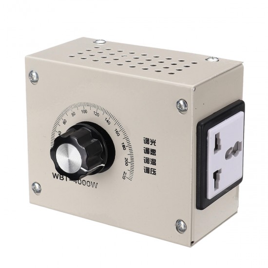 AC 0-220V 4000W Adjustable Voltage Speed Temperature Dimmer Controller For Thermostat Light Fan Motor Dimmer