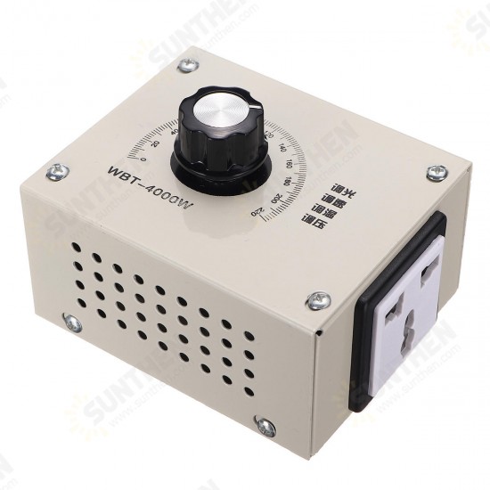 AC 0-220V 4000W Adjustable Voltage Speed Temperature Dimmer Controller For Thermostat Light Fan Motor Dimmer