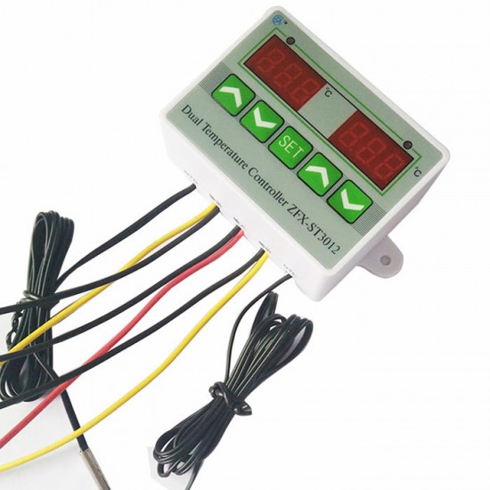 AC 110V-220V 12V 24V Digital LED Dual Thermometer Temperature Controller Thermostat Incubator