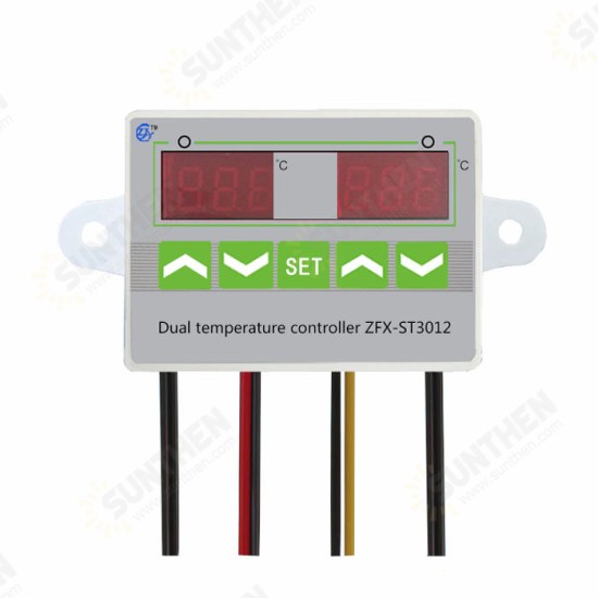 AC 110V-220V 12V 24V Digital LED Dual Thermometer Temperature Controller Thermostat Incubator