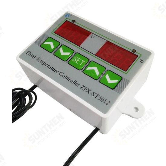 AC 110V-220V 12V 24V Digital LED Dual Thermometer Temperature Controller Thermostat Incubator