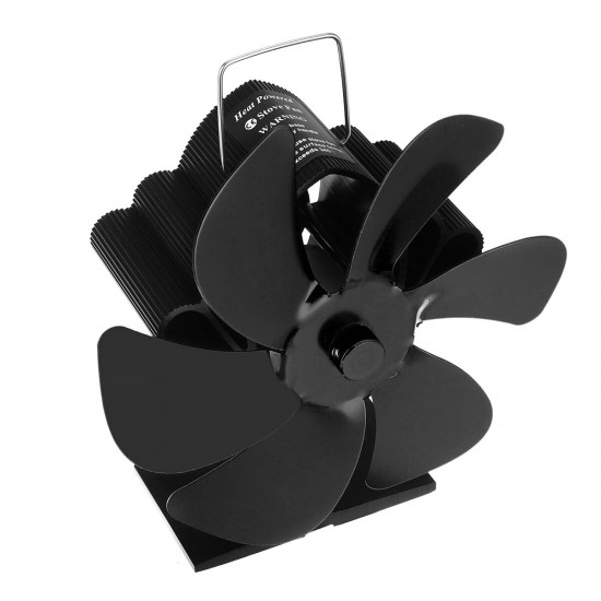 6 Blades Wood Stove Fan Heat Self-Powered Burner Fireplace Fan Eco Heater Silent