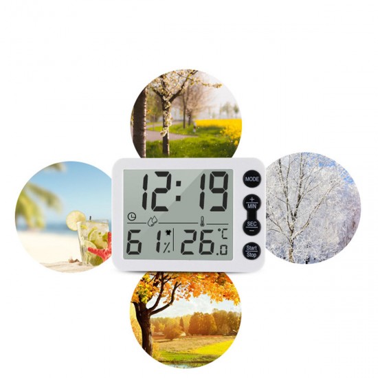 Digital Home Thermometer Hygrometer Indoor Outdoor Temperature Humidity Measurem