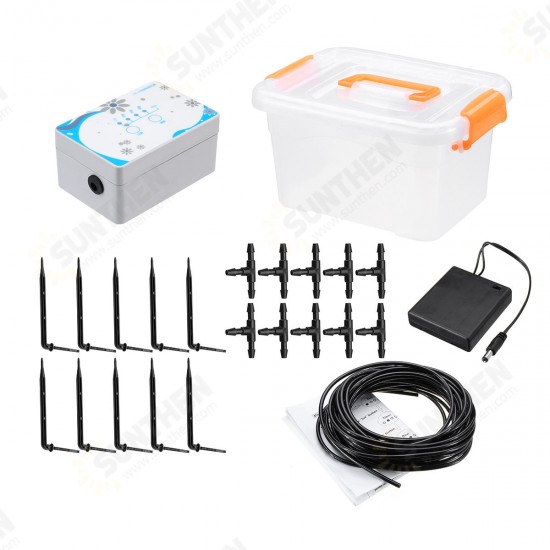 Drip Irrigation Watering Timer System Adjustable Battery/Rechargeable Controller 10m Tube