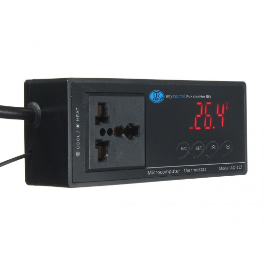 E27 Digital Reptile Thermostat Heating Control with 110V 75mm Dia Ceramic Heat Emitter Lamp Bulbs