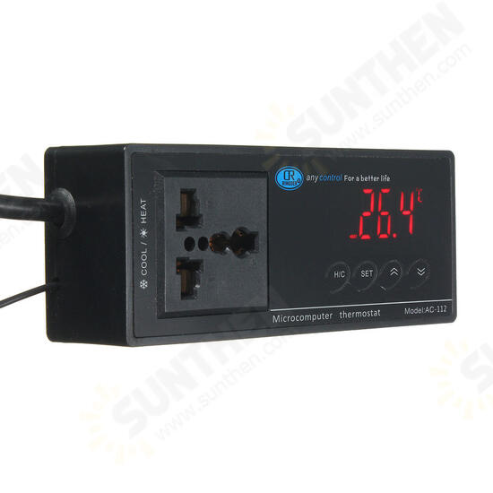 E27 Digital Reptile Thermostat Heating Control with 110V 75mm Dia Ceramic Heat Emitter Lamp Bulbs