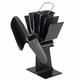 EQ2-BK 2 Blade Heat Powered Wood Stove Fan Silent Eco-Friendly Fireplace Fan for Wood Log Burner