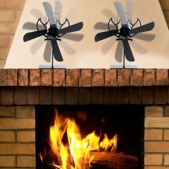 Heat Powered Stove Fan Wood Log Burner Fireplace Eco Fan Heating Distribution No Electricity Or Battery