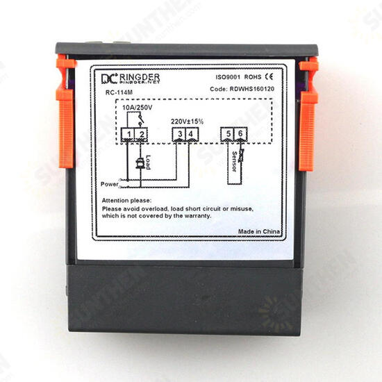 RC-114M 220V/10A -30~300℃ Digital Temperature Controller Thermostat Regulator with Temperature Sensor