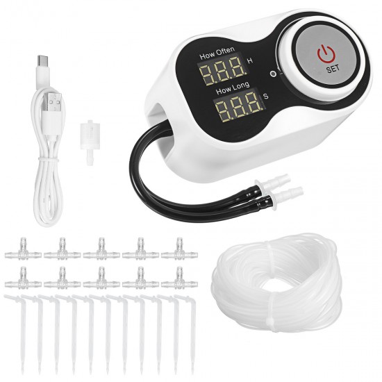 Tubing Watering Drip Kit USB DIY Saving Water Intelligent Automatic Timing Watering Equipment Set