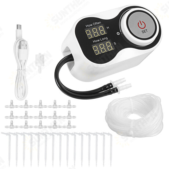 Tubing Watering Drip Kit USB DIY Saving Water Intelligent Automatic Timing Watering Equipment Set