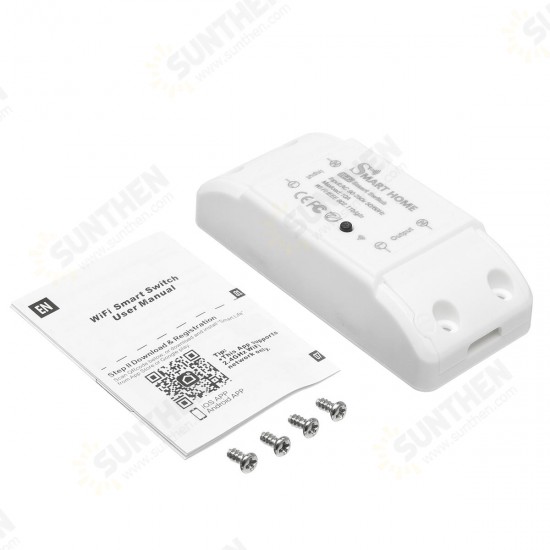 WiFi Smart Switch 10A/2200W Wireless Remote Switch Timer APP Control Universal Smart Home Automation Module Light Switch