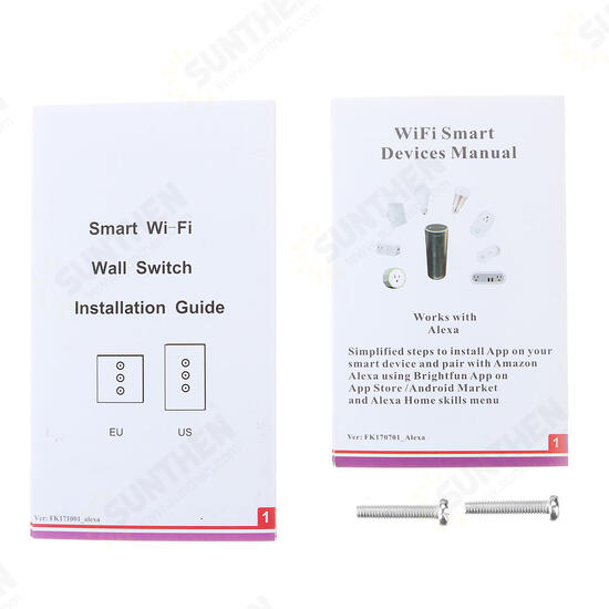 Wifi Smart Remote Control Switch Wall Touch Switch Wireless Voice Control Timer Switch