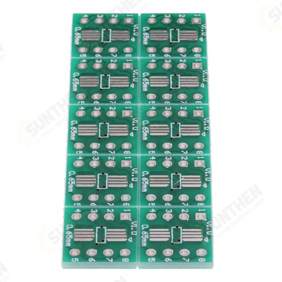 10PCS 0.65mm/1.27mm TSSOP8 SSOP8 SOP8 to DIP8 PCB SOP-8 SOP Transfer Board DIP Pin Board Pitch Adapter