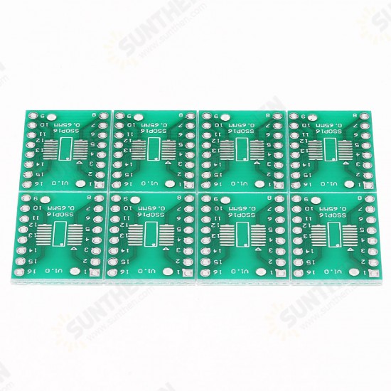 10PCS SOP16 SSOP16 TSSOP16 To DIP DIP16 0.65/1.27mm IC Adapter PCB Board