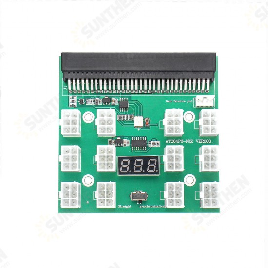 1600W Server Power Conversion Module with 12 6pin Connectors Graphics Card Power Supply Board for BTC Mining Bitcoin Mine