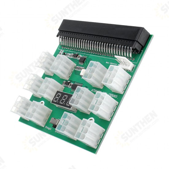 1600W Server Power Conversion Module with 12 6pin Connectors Graphics Card Power Supply Board for BTC Mining Bitcoin Mine