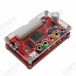 24 Pins ATX Power Supply Break0ut Board and Acrylic Case Kit with ADJ Adjustable Voltage Knob Reset Protection ATX Power Converter Board 24 Pins ATX Power Supply Break0ut Board and Acrylic Case Kit with ADJ Adjustable Voltage Knob Reset Protection ATX Power Converter Board