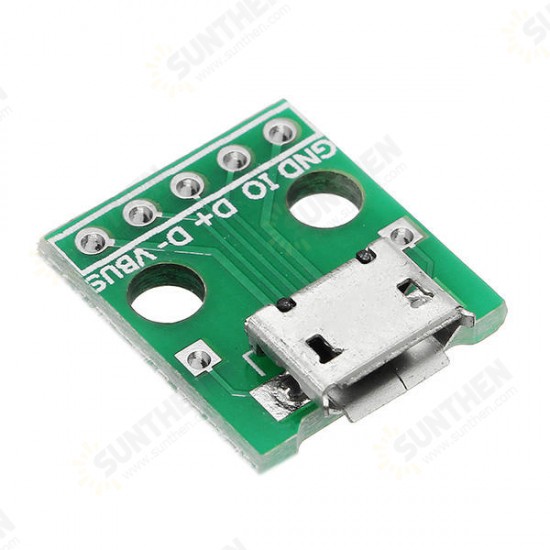 5pcs Micro USB To Dip Female Socket B Type Microphone 5P Patch To Dip 2.54mm Pin With Soldering Adapter Board