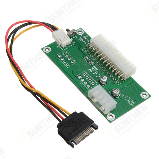 Dual PSU Riser Card 24PIN to 4PIN Power Supply Starter Board Adapter ADD2PSU Cord Converter For BTC Miner Mining