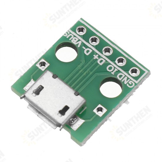 Micro USB To DIP 2.54mm Adapter Female Connector Module Board Female 5-Pin Pinboard B Type PCB Switch Board