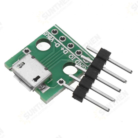 Micro USB To DIP 2.54mm Adapter Female Connector Module Board Female 5-Pin Pinboard B Type PCB Switch Board