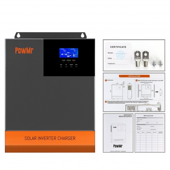 5000W High Frequency Pure Sine Wave Photovoltaic RV Inverter Lithium Battery 48V to AC220/230V 80A MPPT Wide Voltage POW-HPM-5.6KW