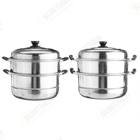 3 Tier Stainless Steel Pot Steamer Steam Cooking Cooker Cookware Hot Pot Kitchen Cooking Tools