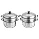 3 Tier Stainless Steel Pot Steamer Steam Cooking Cooker Cookware Hot Pot Kitchen Cooking Tools