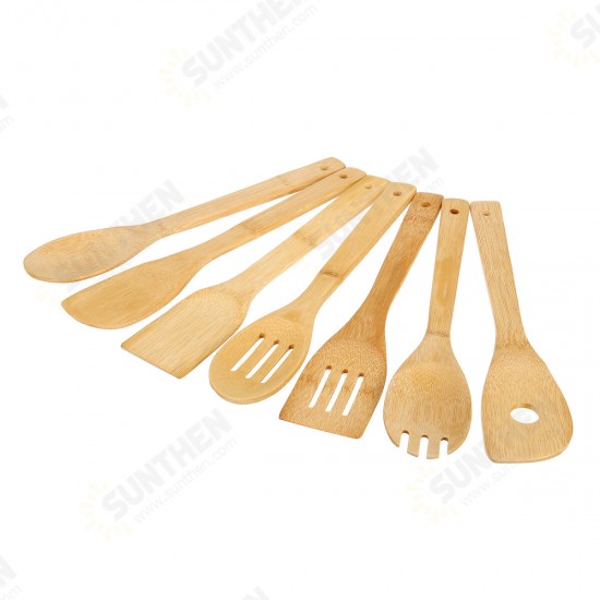 8PCS Bamboo Nonstick Cooking Utensils Wooden Spoons and Spatula Utensil Set