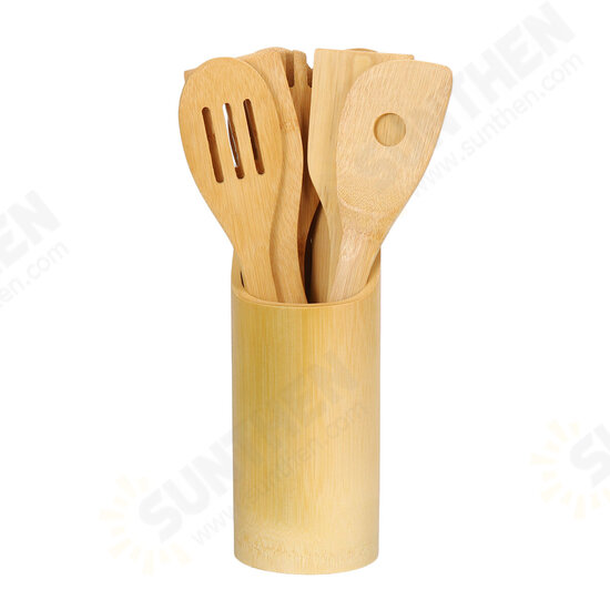 8PCS Bamboo Nonstick Cooking Utensils Wooden Spoons and Spatula Utensil Set