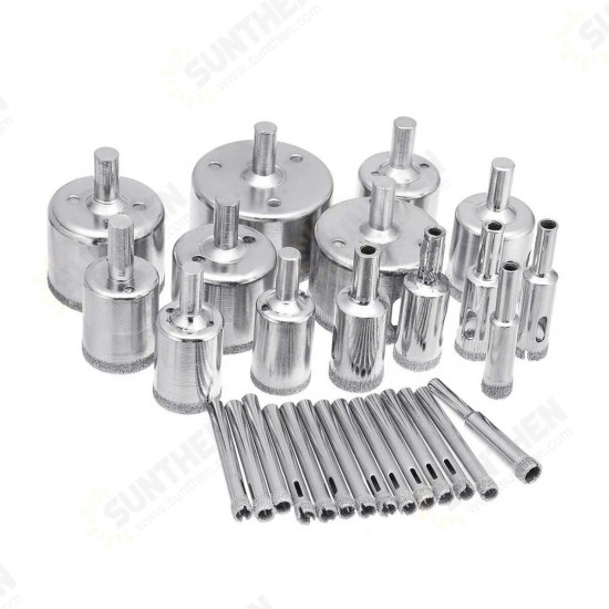 28PCS Electroplated Glass Drill Bit Diamond Glass Hole Opener Set