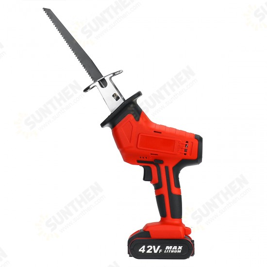 42V 1400W Electric Cordless Reciprocating Saw Outdoor Woodworking W/ 2 Battery