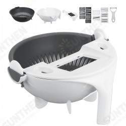 9 in1 Rotate Vegetable Cutter Chopper Fruit Grater Slicer with Basket Drain 9 in1 Rotate Vegetable Cutter Chopper Fruit Grater Slicer with Basket Drain