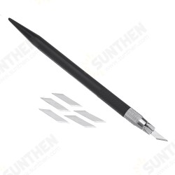 Black DIY Model Art Cutter Metal Rubber Wood Carving Tool with 12 Replaceable Blades Black DIY Model Art Cutter Metal Rubber Wood Carving Tool with 12 Replaceable Blades
