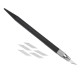 Black DIY Model Art Cutter Metal Rubber Wood Carving Tool with 12 Replaceable Blades