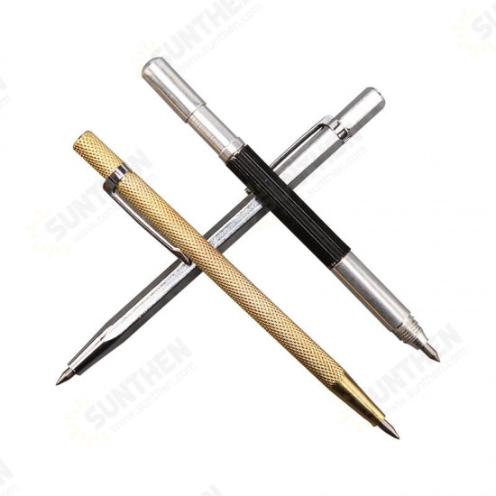 Double End Sharp Tungsten Steel Tip Scriber Clip Pen Ceramics Glass Shell Metal Construction Marking Tools