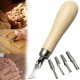 Block Cutting Rubber Stamp Carving Tools With 5 Blade Bits For Print Making