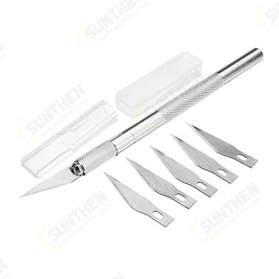 Metal Handle Hobby Cutter Craft with 6pcs Blade Cutting Tool