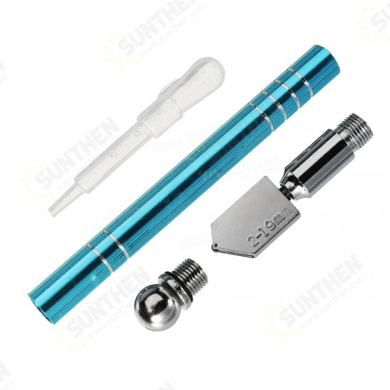 Portable Glass Cutter Anti Slip Handle Diamond Minerals Tipped Glass Cutter for 2-19mm Glass